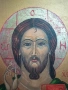 Стара ръчно рисувана икона в отлично състояние Исус Христос, снимка 1