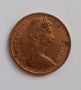 1/2 пени Великобритания 1982 Кралица Елизабет II Английска монета , снимка 1