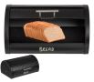 Кутия за хляб, метална, черна, 38см, снимка 1 - Кутии за храна - 45873035