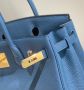 Hermes Birkin agate blue, снимка 5