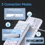 НОВА, ТЕСТВАНА Геймърска клавиатура TMKB T63, механична, безжична с Bluetooth донгъл, бяла..., снимка 3