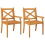 vidaXL Градински трапезни столове, 2 бр, акация масив(SKU:310305, снимка 1 - Градински мебели, декорация  - 45852585