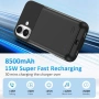 Нов Калъф батерия 8500mAh за iPhone 17 6.3 с LED индикатор кейс Айфон, снимка 4