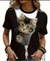 Дамски 3Де тениски с коте 