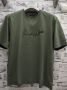 ZMR- тениска цвят каки, големи размери, черен принт, 100% памук, снимка 1 - Тениски - 45204254