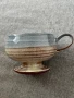 Ретро чаша със столче и дръжка, сиво-кафява, винтидж, снимка 1