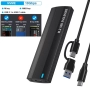 M.2 NVMe SSD кутия, 10Gbps, M.2 SSD към USB 3.1, кабел 2 в 1, Windows7/8/10/11, Mac OS, Linux,, снимка 1
