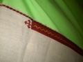 Старо ръчно бродирано перде червена бродерия , снимка 6
