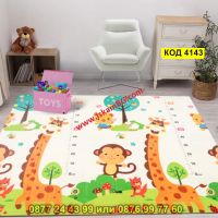 Сгъваемо детско килимче за игра, топлоизолиращо 180x150x1cm - Жираф и Цифри - КОД 4143, снимка 3 - Други - 45509785