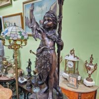 Голяма уникална антикварна колекционерска авторска френска бронзова фигура , снимка 5 - Антикварни и старинни предмети - 45092386