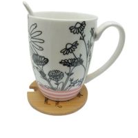 Подаръчна кутия с чаша за чай, цвете и тефтер, снимка 2 - Сувенири от дърво - 45710359
