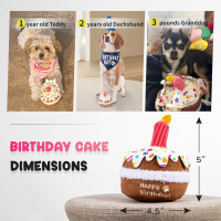 lifefav Dog Birthday Cake Toy Скърцаща играчка за кучета, торта със свещ, подарък за рожден ден , снимка 3 - За кучета - 45071106