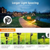 Външен led прожектор spot rgb градинска лампа с дистанционно управление и таймер, 16 цвята, снимка 4 - Външни лампи - 45716041