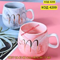 Керамична чаша с дръжка и надпис Ms или Mrs - КОД 4209, снимка 1 - Чаши - 45555434