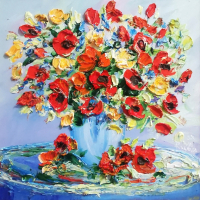 Картини с цветя, маслени бои , снимка 15 - Картини - 44967156