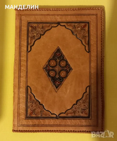 Ръчно изработена подвързия за книга от естествена кожа, снимка 1