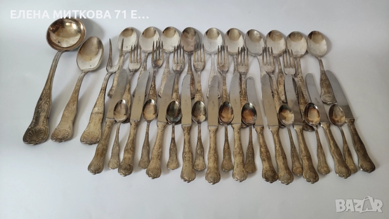 Старинни масивни посребрени прибори за хранене 1 лв .за брой, снимка 1