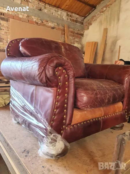 Винтидж фотьойл - кожа , снимка 1