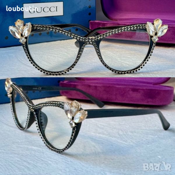 Gucci очила за компютър прозрачни с камъни слънчеви диоптрични рамки , снимка 1