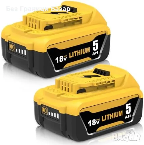 Нови Двойка 18V 5.0Ah батерии за Dewalt DCB184 DCB181 DCB204 инструмент, снимка 1