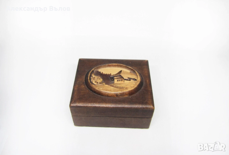 Стара Дървена Кутийка Миниатюра Пейзаж Шварцвалд Германия., снимка 1