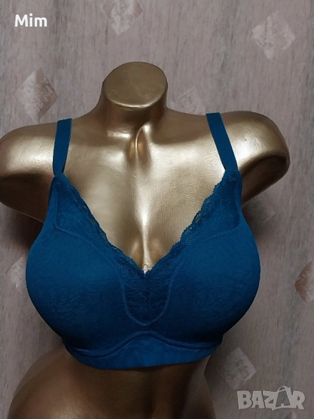 85 E Маслено зелен дантелен сутиен , снимка 1