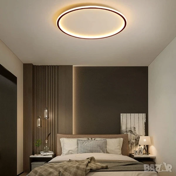 Ултратънка 4,5 см, ф60 см, ЛЕД, LED таванна лампа, модерна и кръгла №3, снимка 1