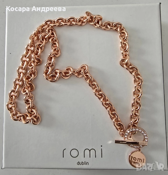 Колие с верижка от розово злато Romi , снимка 1