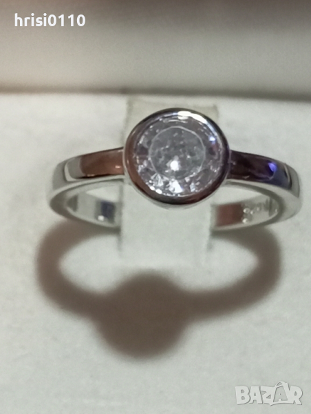 Нов сребърен пръстен с цирконий , снимка 1