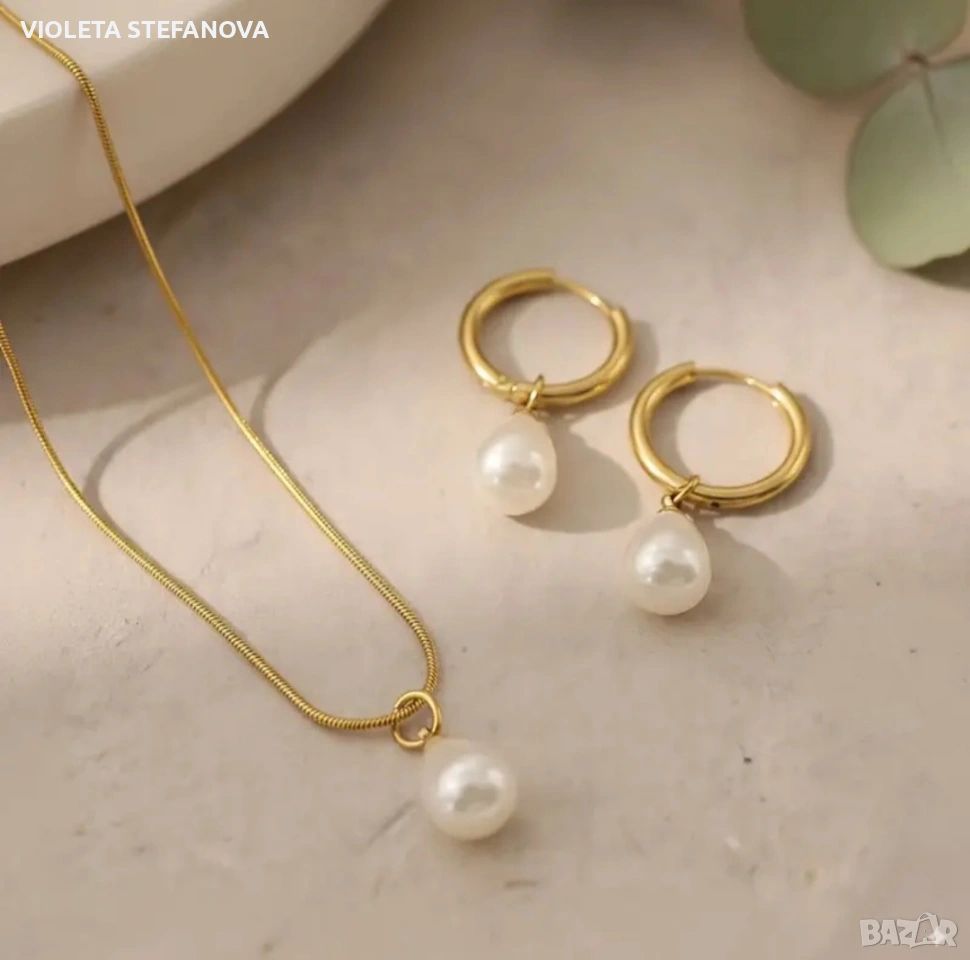 Дамски позлатени комплекти от медицинска стомана , снимка 1