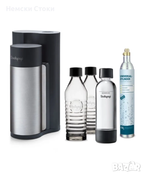 Диспенсър за газирана вода Sodapop Harold + 3 бутилки + CO2 цилиндър , снимка 1