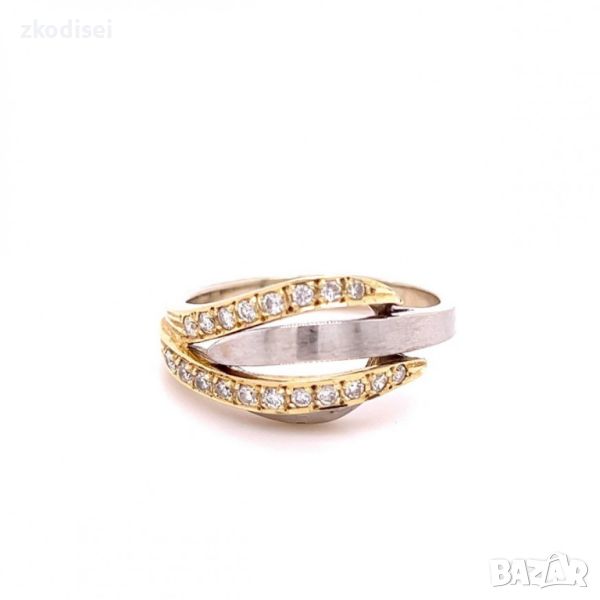 Златен дамски пръстен с 20бр. диаманти 5,33гр. размер:60 14кр. проба:585 модел:21201-1, снимка 1