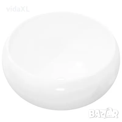 vidaXL Керамична мивка, кръгла, бяла, 40x15 см（SKU:142340）, снимка 1