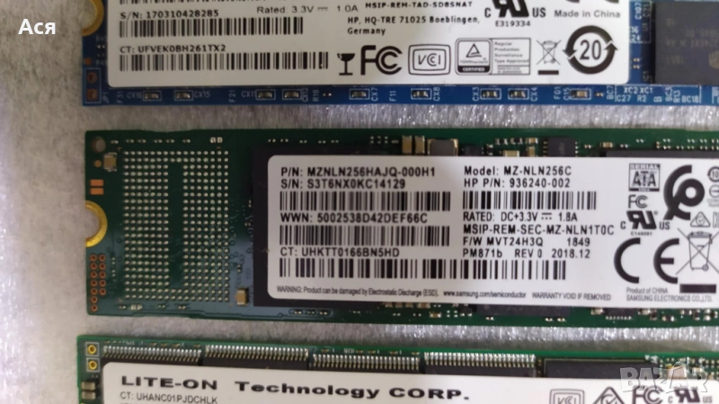 43 БРОЯ SSD и Памет2 Броя ВСИЧКИ РАБОТЕЩИ от чужбина, снимка 1