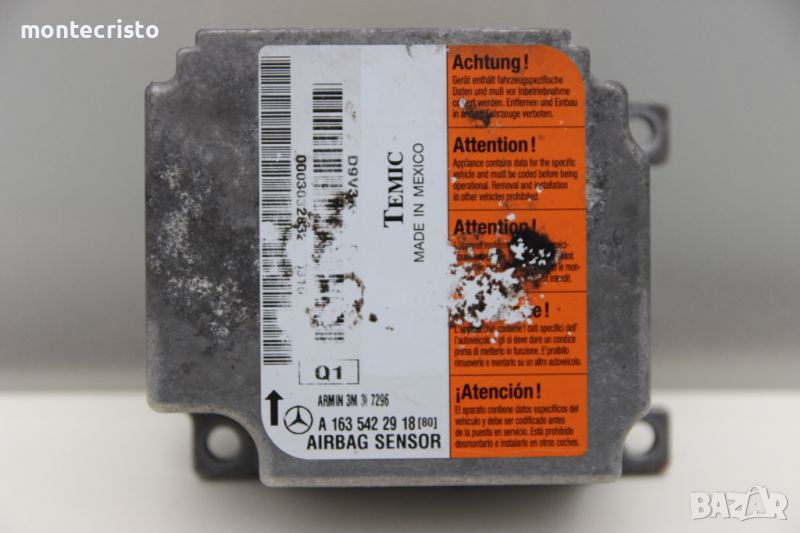 Централа airbag Mercedes ML W163 (2001-2005г.) A 163 542 29 18 / A1635422918, снимка 1