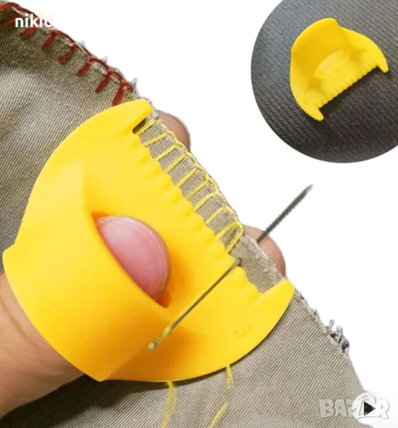 Уред инструмент приставка напръстник за тропосване обкантване на дрехи плат дреха, снимка 1