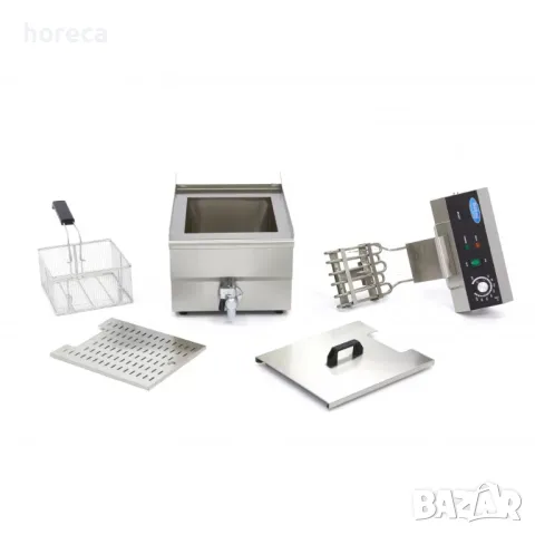 Фритюрник 16 л - с кран, студена зона и регулируем термостат, снимка 7 - Обзавеждане на кухня - 50286321