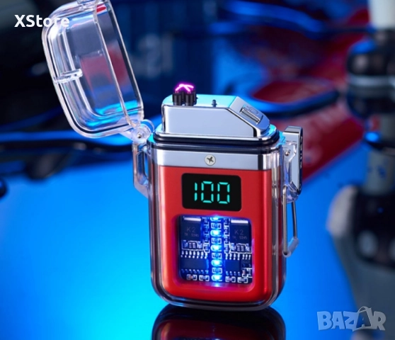 Елегантна прозрачна ветроустойчива запалка с LED светлинки, снимка 2 - Аксесоари и консумативи - 52483346