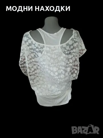 Интересна Дантелена Блуза, снимка 4 - Тениски - 49817942