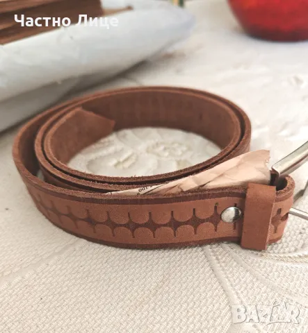 Два Чисто Нови Соц Мъжки Колани от Естествена Кожа 1980те г, снимка 3 - Колани - 49881946