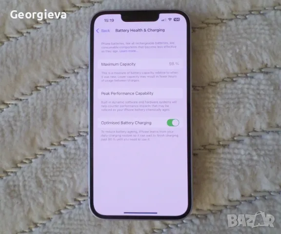Гаранционен Apple iPhone 14 128GB PURPLE нов батерия 98%, снимка 3 - Apple iPhone - 48924603