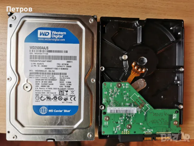 Твърд Диск Western Digital Blue WD2500AAJS 250GB, снимка 3 - Твърди дискове - 47313435