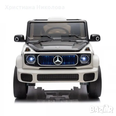 Акумулаторен джип Mercedes EQG Electric G-Class 12V с отварящи се врати меки гуми 4x4, снимка 1 - Детски велосипеди, триколки и коли - 48642786