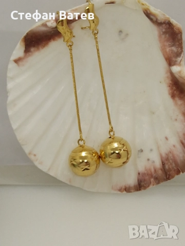 Обици „Golden Sphere Drops“ – медицинска стомана с 18К позлата