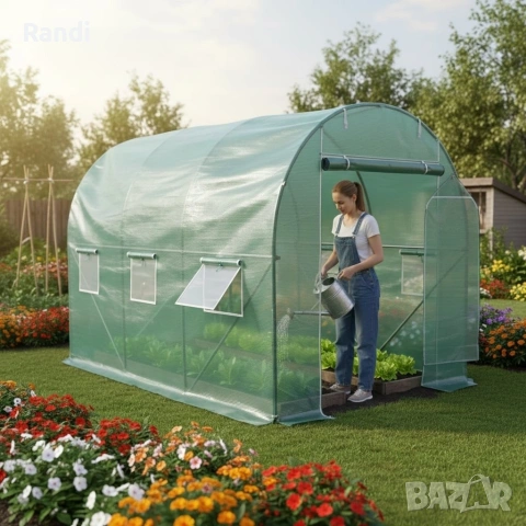 Резервно покривало за оранжерия 3x2x2м – Армирано UV , с цип и прозорци (без рамка), снимка 2 - Други стоки за дома - 53354305