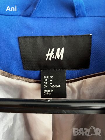 Синьо сако H&M, снимка 3 - Сака - 45650162