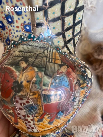 Антикварна каничка Satsuma, снимка 11 - Антикварни и старинни предмети - 51011503