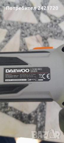 Акумулаторен ъглошлайф DAEWOO-оригинален , снимка 3 - Други инструменти - 51464867