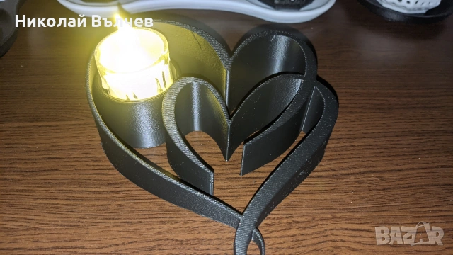 Романтичен 3D свещник сърце LED – червен, перфектен подарък!, снимка 6 - Романтични подаръци - 53213014