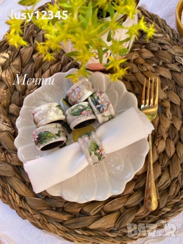 Шест пръстени за салфетки с лимони!, снимка 4 - Аксесоари за кухня - 51756631